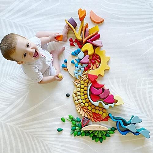 Candywood Rainbow Color Style Wooden Loose Parts Sensory Play Toys (81 PCS) - Image 6