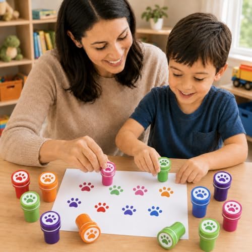 Cinrobiye 24 Pcs Pet Paw Stampers Party Favor Set, Cute Animal Paw Print Stamps for Kids Birthday Party, Classroom Rewards, Carnival Prizes, Goody Bag Fillers, Pet Lover Party Supplies - Image 6
