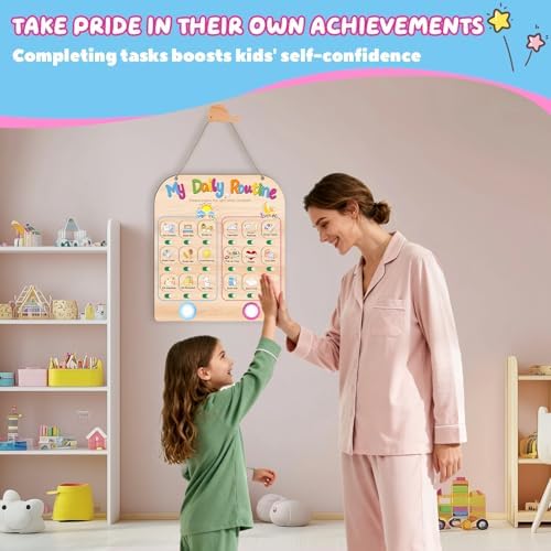 Daily Routine Chart for Toddlers, 2 in 1 Morning Bedtime Routine - Image 5