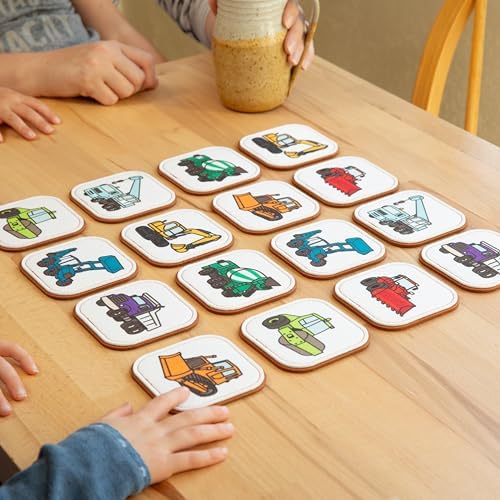 Felt Construction Matching Game for Toddlers – Truck Memory Game & Flash Cards – Soft and Safe for Ages 1+ – Montessori Preschool Learning Activity – Educational Construction Toy for Boys & Girls - Image 6