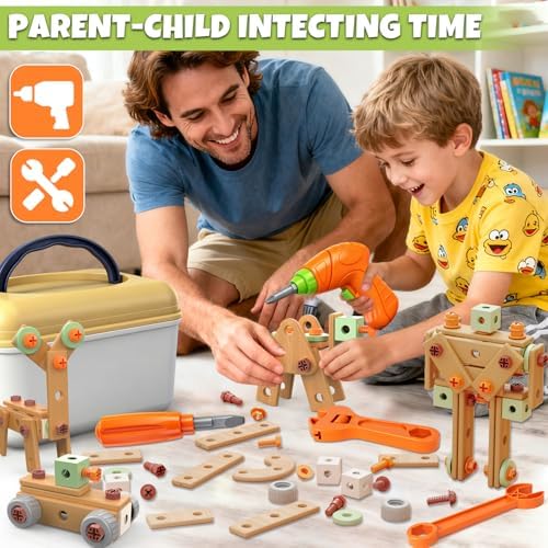 YongnKids 158 Pcs Kids Tool Set with Drill for Boys Girls Age 3-8 - Image 5