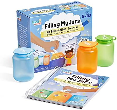 hand2mind Filling My Jars Interactive Journal, Gratitude Journal, Positive Affirmations for Kids, Growth Mindset and Mindfulness for Kids, Social Emotional Learning Activities by hand2mind