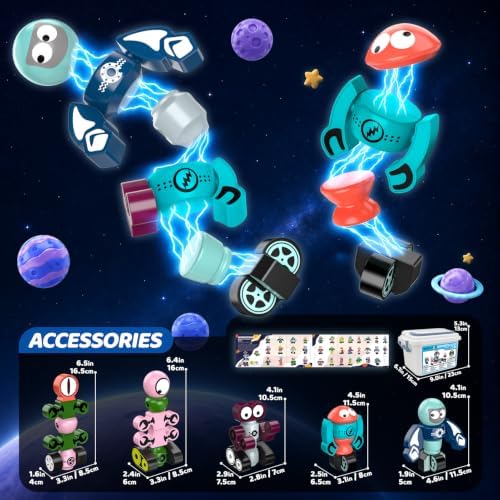 Magnetic Robot Building Toy, STEM Magnet Alien Toys Set for Kids Age 3-5 - Image 3