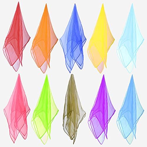 30 Pcs Sensory Scarves, Juggling Scarves for Kids, Square Dance Scarf Magic Movement Scarves Performance Props Accessories 24 by 24 Inch in 10 Colors - Image 6