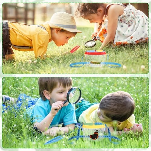 Halloscume 24 Pcs Bug Catchers for Kids Collection Viewer for Kids Critter Insect Cage Bug Tweezer Magnifying Insect Box Magnifier Container Butterfly Catcher Cage, Science Nature Exploration Tools - Image 6