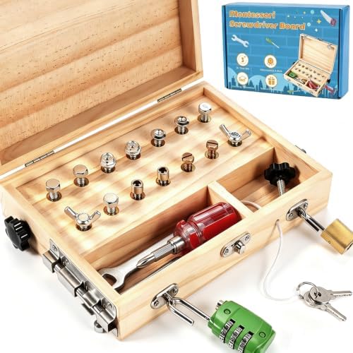 Montessori Screwdriver Board Set for 3 4 5 Year Old Birthday Gift by WoodTrove