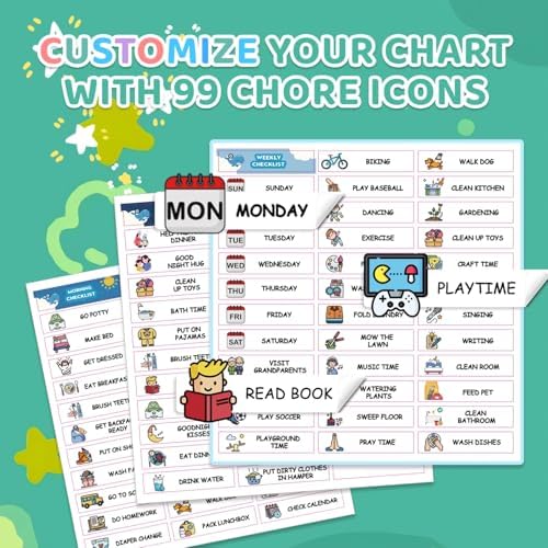 Upgraded Slider Morning/Bedtime Routine Chart for Kids Toddlers - Magnetic Kids Chore Chart for 2 Kids, Dry Erase Chore Chart for Kids, Visual Schedule for Kids - Image 6
