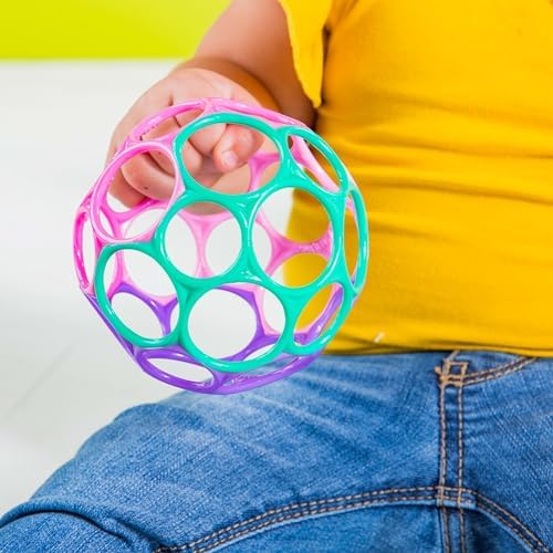 Bright Starts Oball Easy Grasp Classic Ball Infant Toy in Pink/Purple, Age Newborn and up. 4 Inches - Image 4