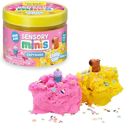 Creativity for Kids Sensory Minis Capybara Kit | Cloud Clay Sensory Toy for Toddlers | Squish, Scoop & Discover Surprise Pieces | Mess-Free, Screen-Free Travel Activity (Ages 3+) by CreativityforKids