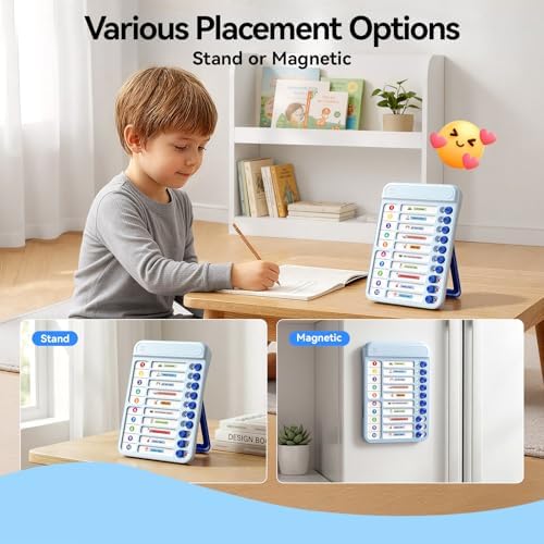 Magnetic Chore Chart Board with Sliders 19 Personalizable Sheets and Marker, Magnetic Fridge Whiteboard for Checklist Chore Chart for Multiple Kids, Daily Routine Chart for Habit Tracker - Blue - Image 5