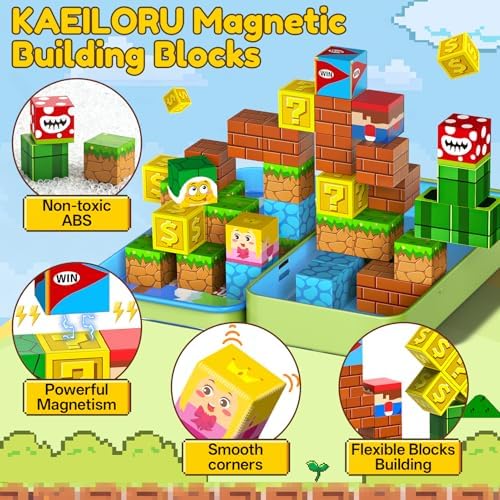 KAEILORU Magnetic Blocks Travel Toys for Kids Ages 4-8,35PCS Magnetic Cubes - Image 5