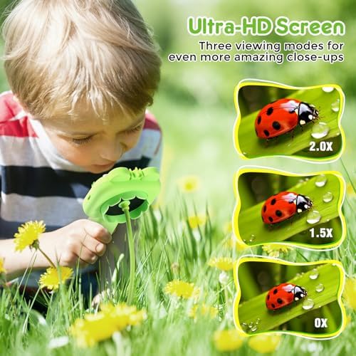 Toy Borescope Camera for Kids - STEM Science Educational Toy for 4 5 6 7 8 9 10 Years Old Kids Birthday Gift, 2.4‘’ Kid Scope Camera for Outdoor Adventures & Nature Discovery (Green) - Image 4