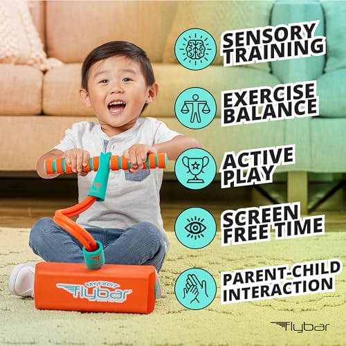 Flybar My First Foam Pogo Jumper for Kids Fun and Safe Pogo Stick for Toddlers, Durable Foam and Bungee Jumper for Ages 3 and up, Supports up to 250lbs (Orange) - Image 3