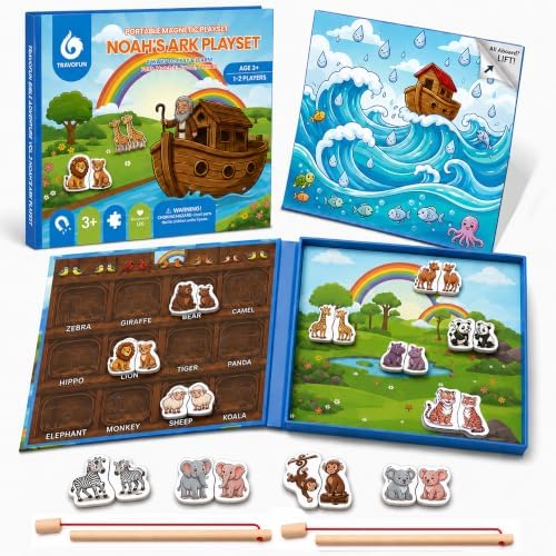 Travofun Magnetic 4-in-1 Animal Game | Travel Toys for Toddlers Ages 3-5 by TRAVOFUN