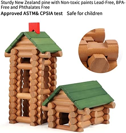 Wondertoys 530 Pcs Wooden Logs Set Ages 3+, Classic Building Log Toys for Kids, Creative Construction Engineering Educational Gifts - Image 5