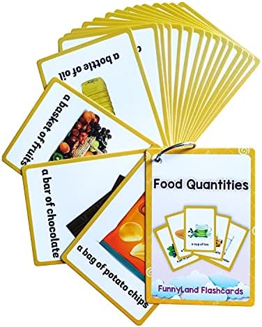 Lilias Food Quantities Flash Cards, Toddler Learning Toys, Preschool Learning Toys, Homeschool Supplies, Learning Supplies for Kindergarten, 4.3 X 3.14 Inch, 18 Cards in Set by Unknown
