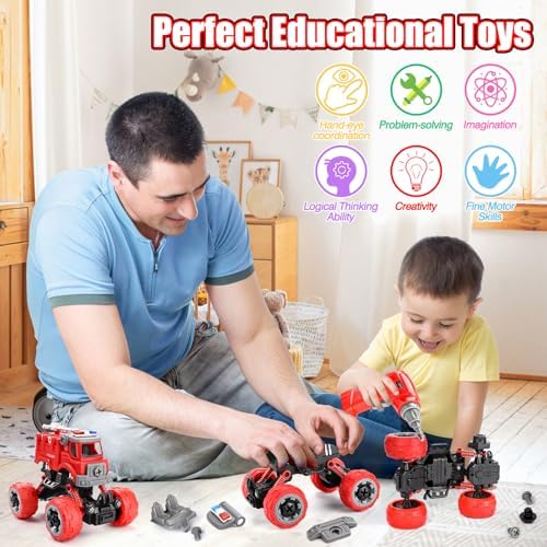 LUDILO Fire Trucks Toddlers 3-5 Take Apart Toys Gifts 3 4 5 Year Old Boys - Image 5