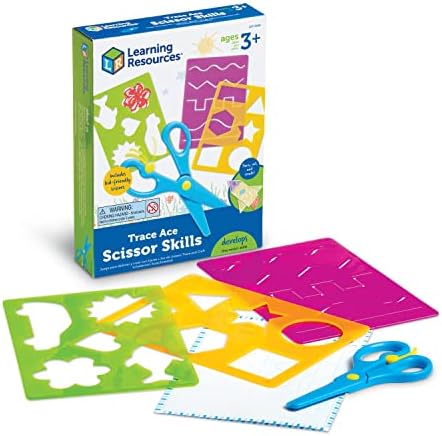 Learning Resources Trace Ace Scissor Skills Set - Develop Scissor Skills, Toddler Scissors, Preschool Learning Activities for Boys and Girls Ages 3+ by LearningResources