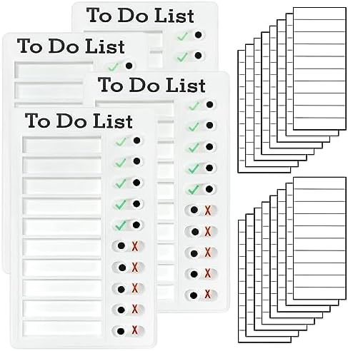 4 Pieces Chores Chart for Kids Multiple Kids - Reusable to Do List with Detachable Cardstock, Sliding Routine Chart, Daily Schedule, and Checklist Board by Tsytyst