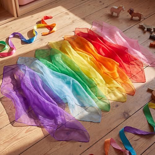 Toulite 100Pcs Juggling Scarves Bulk Dance Scarve Play Scarf Silk Colorful - Image 4