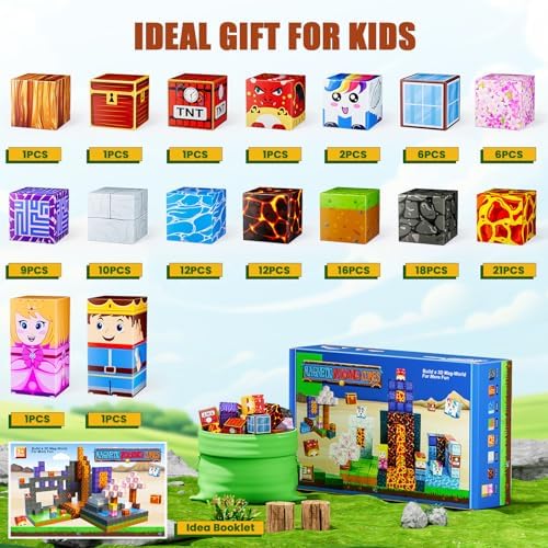 Magnetic Blocks - Build Magnet World Magic Portal Set, Magnetic Tiles Building Blocks Toddler Toys STEM Sensory Outdoor Toys for 3+ Year Old Boys & Girls, Creative Kids Games Kids Toys-120PCS - Image 6