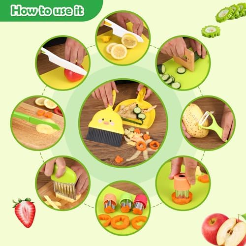 Kids Knife Set with Cutting Board, Toddler Knife 3+ Years Old Girls & Boys - Image 2