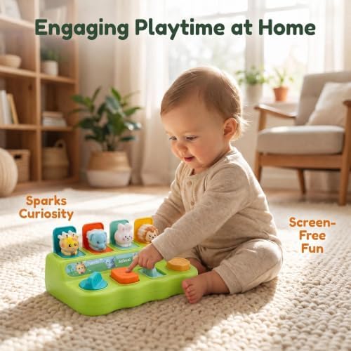 Montessori Interactive Pop-Up Animal Toy, Cause & Effect Learning Toy with 4 Switches, Surprise Animal Sensory Play for Baby Boys & Girls 6–18 Months - Image 5