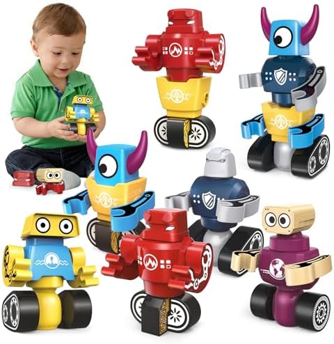 STEM Magnetic Robot Building Toys for Kids 3-5 and 4-8, 36 Pieces Transformable Stacking Robot Blocks with Storage Box, Creative Learning Christmas and Birthday Gifts for Boys Girls 3-8 by Unknown