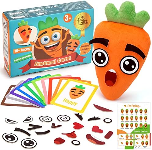 Social Emotional Learning Toy, Big Feelings Carrot Emotion Card for Kids by GiftAmaz