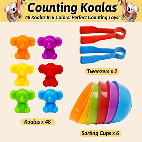Counting Koalas Toys Matching Games with Sorting Bowls Sorting Toy for Toddlers Preschool Learning Activities for Math Color Sensory Montessori Fine Motor Skills Toys for 3 4 5 Years Old Boys Girls - Image 3
