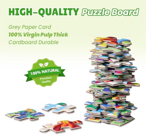 Floor Puzzles for Kids Ages 3-5, 70 Piece Jumbo Mermaid & World Map Puzzles - Image 4