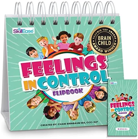 SkillEase Feelings in Control Flip Book, Calm Down Corner Supplies, Emotion Chart for Kids, Autism, Feeling Book for Kids, Self Regulation, Calming Corner by SKILLEASELLC