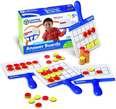 Learning Resources Magnetic Ten-Frame Answer Boards - Set of 4 with 100 Colorful Counters/Discs, Ages 5+ | Grades K+ Giant Magnetic Ten Frame Boards Set - Image 6
