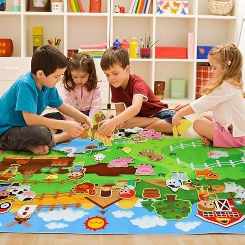 Dr.Rapeti 43x28 inch Felt Story Board Set, 41Pcs Animals Flannel Board - Image 6