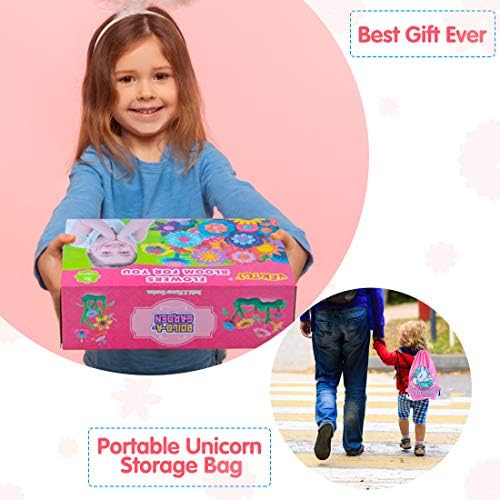 VERTOY Gifts for 3 4 5 6 Year Old Girls, Flower Garden Building Toys Set for Toddlers, STEM Preschool Activities and Gardening Pretend Playset, Stacking Game for Age 3+ Little Kids - Image 6
