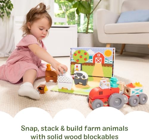 Melissa & Doug Blockables Farm Connectable Wooden Building Blocks Set - Image 3