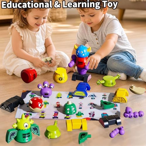 Magnetic Robot Toy for Kids & Boy 3-5 ,35 PCS STEM DIY Educational Play set - Image 6