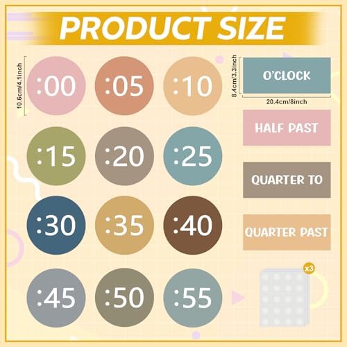 Boho Rainbow Clock Numbers Bulletin Board Kits, Telling Time Teaching Clock for Kids Labels, Learning to Tell Time Cutouts for Elementary Math Classroom Must Haves (Boho) - Image 2