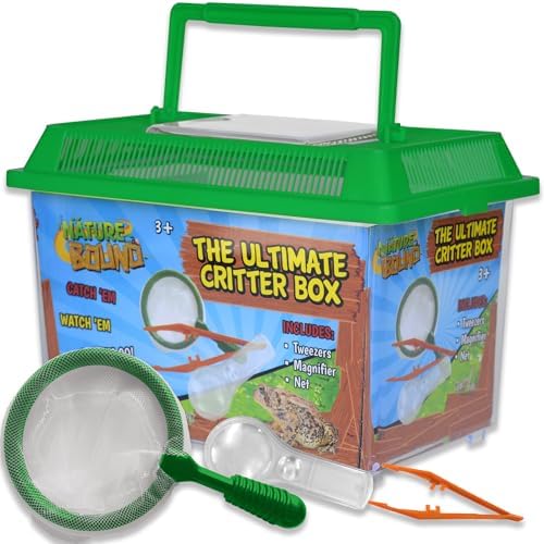 Nature Bound - Ultimate Critter Box Habitat Kit for Indoor/Outdoor Insect Collecting - Includes Net, Tweezers, and Magnifier - Gift for Boys and Girls Green by NatureBoundToys
