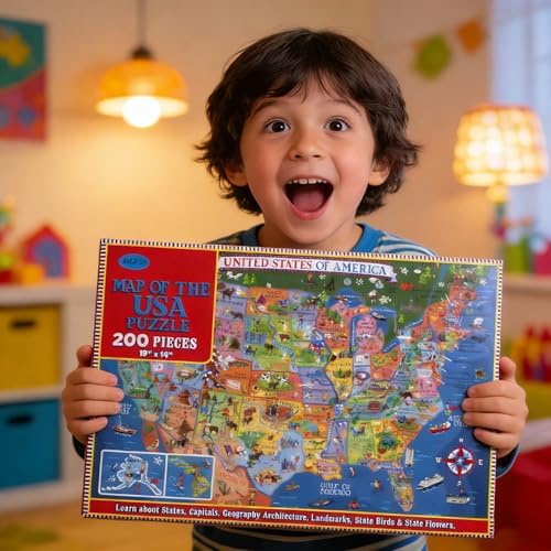 200 Pieces United States Map Jigsaw Puzzle for Kids Ages 4-8 - Image 5