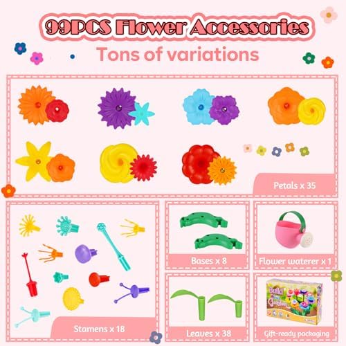99pcs Flower Garden Building Toys Set - STEM Montessori Toys for Girls - Image 5