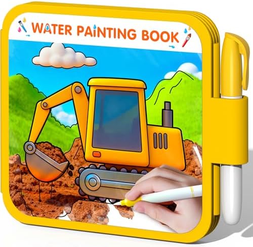 ZHOC Reusable Water Painting Books for Kids – Magic Water Reveal Coloring Books with Water Pens (Cars) No-Mess Coloring Book Fun Travel Activity for Ages 3 4 5 6 7 8 by ZHOC