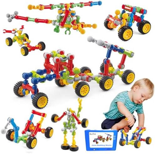 KUTOI Stem Building Blocks Set - 167 Pcs With Wheels - Ideal for 5 Year Old Boys and Girls - Educational and Creative Building Games by KUTOI