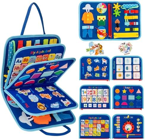 Toddler Busy Board Montessori Toys, Sensory Busy Book for 3 4 5 6Year Old by AIXMEET