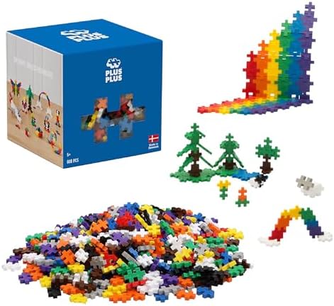 PLUS PLUS 600 Piece Basic Mix - Mini Waffle Blocks, Classroom Must Haves by Plus-Plus