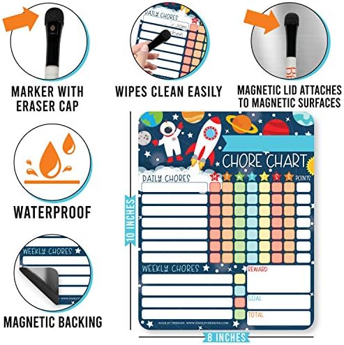 Magnetic Chore Chart for Kids Dry Erase Reward Chart for Home and Classroom - Image 5