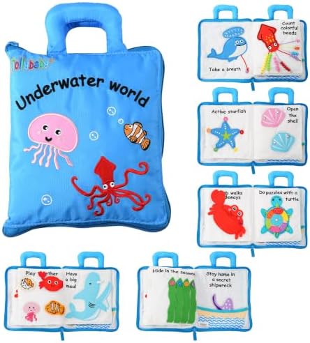 Jollybaby Soft Busy Book Sorting Toy for 18 M+ Baby Travel Underwater World by Jollybaby