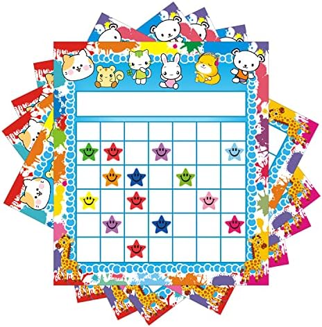 REGELETO 80 Pack Classroom Incentive Chart for 2 Designs with 2400 Pieces Colorful Star Stickers for Students Classroom Teaching or Family Using - Image 5