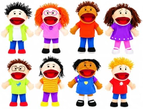 Fun Express Hand Puppets for Kids, 8 Multicultural, 14 Inch by FunExpress