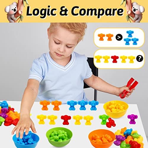 Counting Koalas Toys Matching Games with Sorting Bowls Sorting Toy for Toddlers Preschool Learning Activities for Math Color Sensory Montessori Fine Motor Skills Toys for 3 4 5 Years Old Boys Girls - Image 5